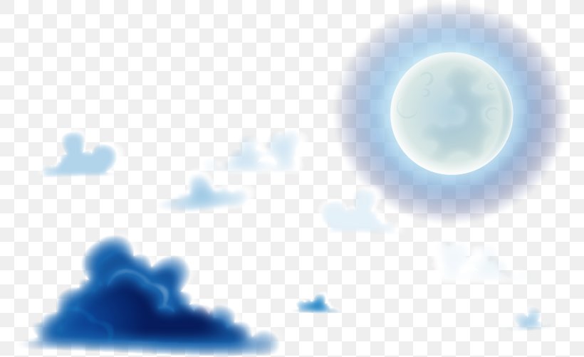 Vector Night Clouds And Moon, PNG, 780x502px, Sky, Azure, Blue, Computer, Daytime Download Free