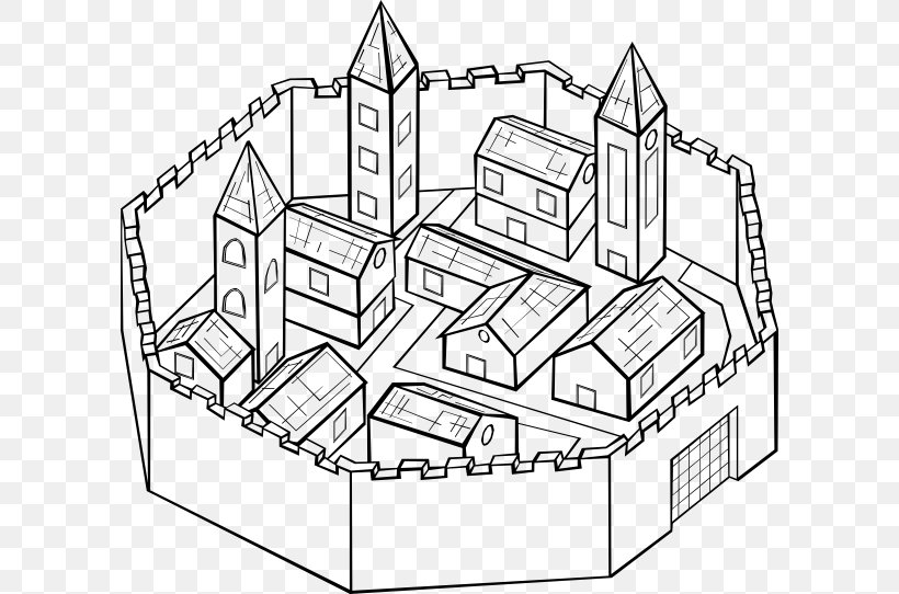 Middle Ages Drawing From The City, PNG, 600x542px, Middle Ages, Area, Art, Artwork, Black And White Download Free