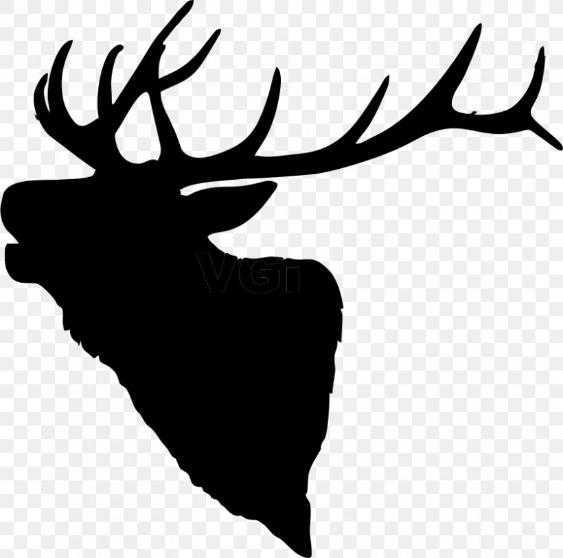 Elk Deer Moose Clip Art, PNG, 836x829px, Elk, Antler, Art, Black And White, Branch Download Free
