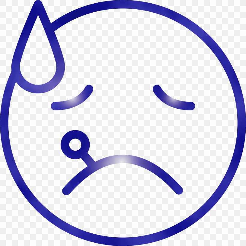 Emoticon, PNG, 2998x3000px, Fever, Blue, Circle, Corona Virus Disease, Electric Blue Download Free