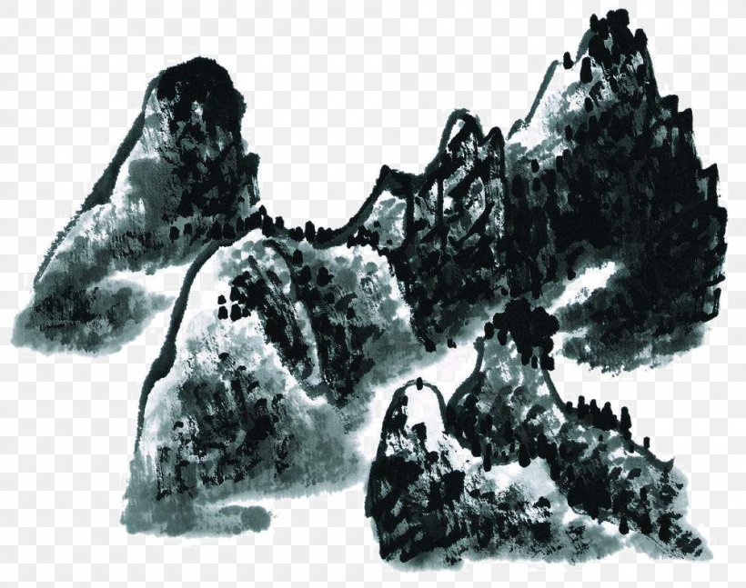 Ink Wash Painting Rock, PNG, 1000x790px, Painting, Art, Black And White, Chinese Painting, Gratis Download Free