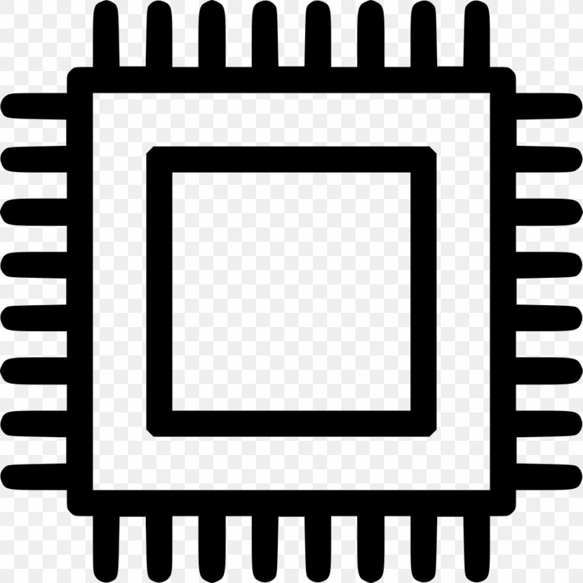 Central Processing Unit Integrated Circuits & Chips Clip Art, PNG, 980x980px, Central Processing Unit, Black And White, Computer, Computer Hardware, Electronic Circuit Download Free