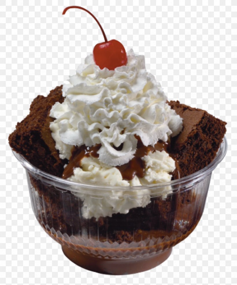 Ice Cream Sundae Chocolate Brownie Banana Split, PNG, 852x1024px, Cream, Banana Split, Buttercream, Cake, Cherry Download Free