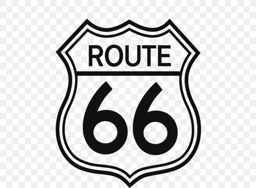 U.S. Route 66 Interstate 40 Road Clip Art, PNG, 600x600px, Us Route 66, Area, Black, Black And White, Brand Download Free