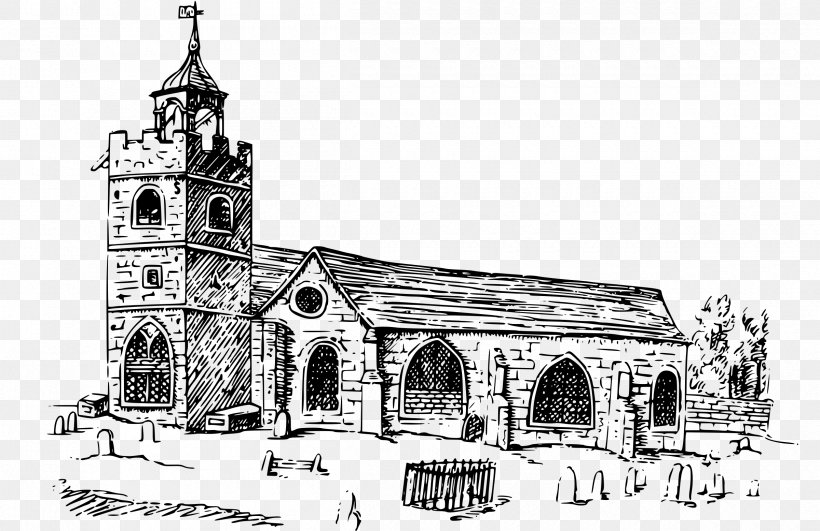 Sketch of the church Royalty Free Vector Image
