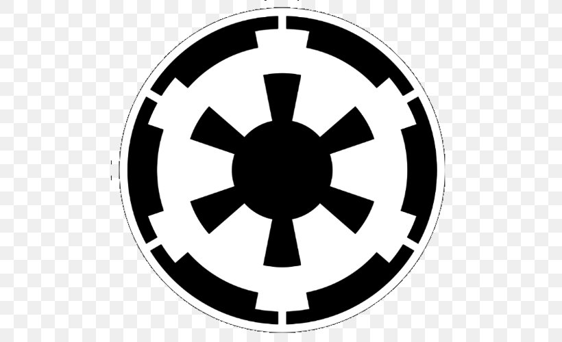 Galactic Empire Star Wars Logo X-wing Starfighter, PNG, 500x500px, Galactic Empire, Black And White, Death Star, Decal, Emblem Download Free