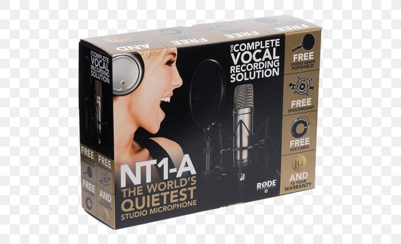 Microphone RØDE NT1-A Condensatormicrofoon Recording Studio, PNG, 500x500px, Microphone, Audio, Audio Equipment, Cardioid, Condensatormicrofoon Download Free