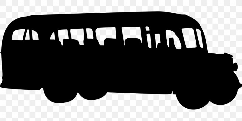 Bus Silhouette Clip Art, PNG, 1280x640px, Bus, Black, Black And White, Brand, Bus Stop Download Free