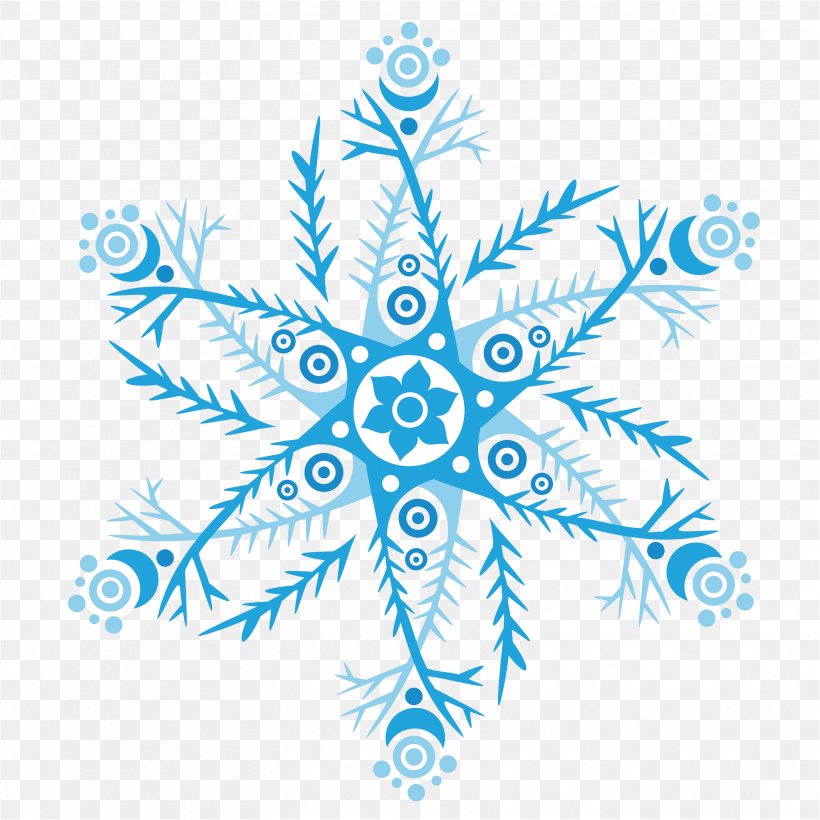 Snowflake Euclidean Vector Blue, PNG, 3336x3336px, Snowflake, Blue, Drawing, Koch Snowflake, Point Download Free