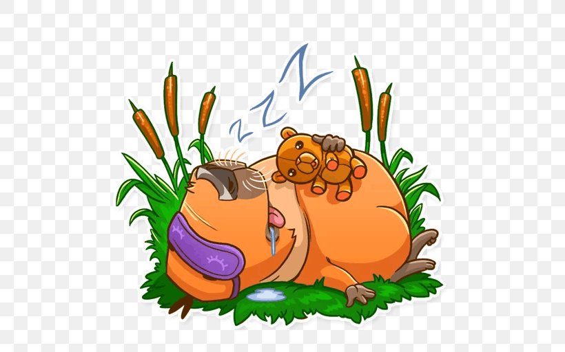 Sticker Capybara Pumpkin Telegram Clip Art, PNG, 512x512px, Sticker, Animal, Art, Capybara, Carnivora Download Free