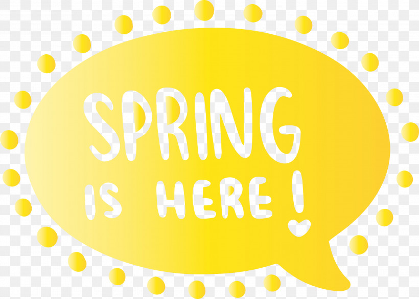 Yellow Text Font Line Circle, PNG, 2999x2139px, Hello Spring, Circle, Line, Logo, Paint Download Free