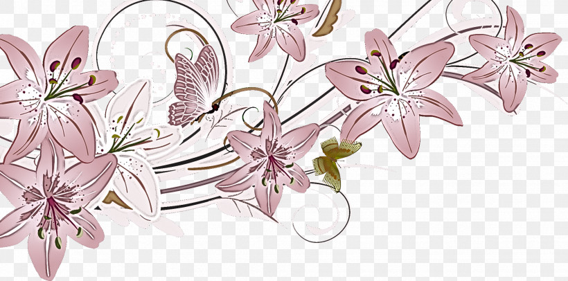 Lily Flower, PNG, 1953x967px, Lily Flower, Cartoon, Contour Drawing, Drawing, Floral Design Download Free