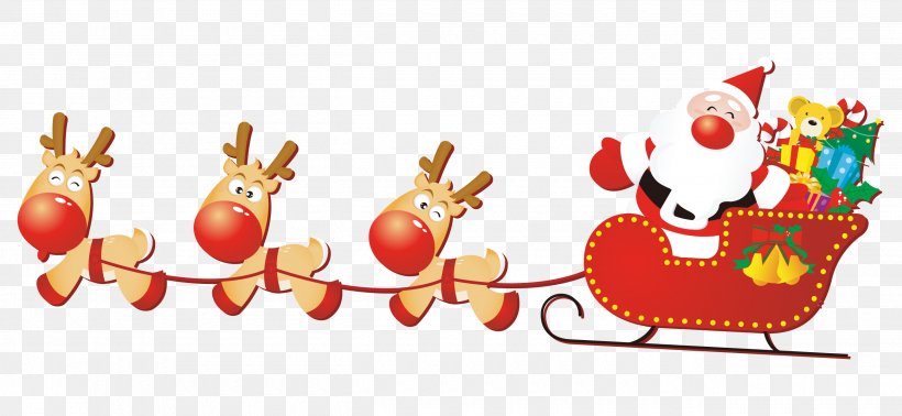 Santa Claus's Reindeer Christmas Day Christmas Tree, PNG, 2600x1200px, Santa Claus, Christmas Card, Christmas Day, Christmas Ornament, Christmas Tree Download Free