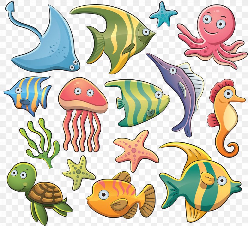 Aquatic Animal Sea Clip Art, PNG, 6497x5942px, Aquatic Animal, Animal, Animal Figure, Artwork, Cartoon Download Free