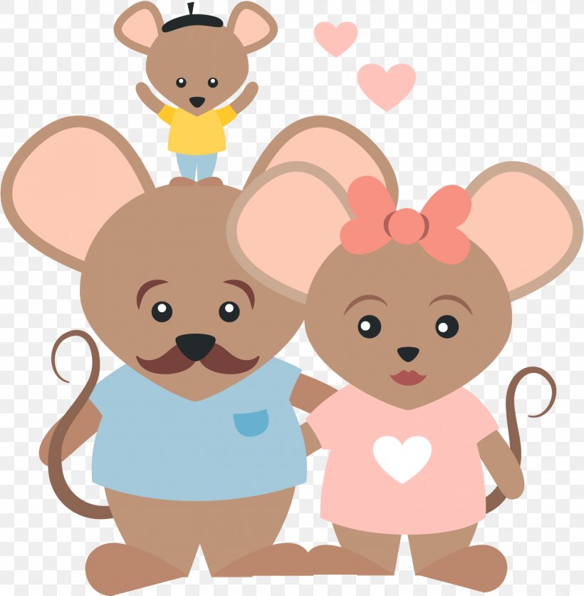 Computer Mouse Family Download Euclidean Vector, PNG, 1500x1531px, Watercolor, Cartoon, Flower, Frame, Heart Download Free