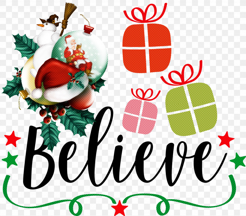 Believe Santa Christmas, PNG, 2999x2638px, Believe, Christmas, Christmas Day, Christmas Ornament, Christmas Ornament M Download Free