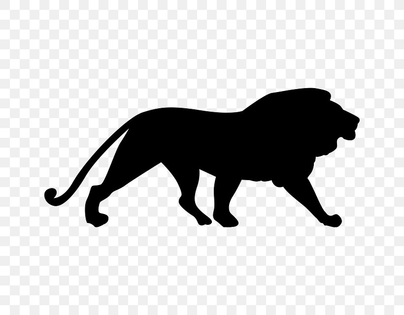 Lion Cougar Silhouette Clip Art, PNG, 640x640px, Lion, Art, Big Cats, Black, Black And White Download Free