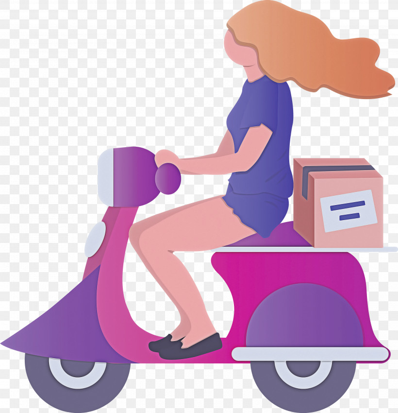Delivery Girl, PNG, 2892x3000px, Delivery, Girl, Riding Toy, Scooter, Vehicle Download Free