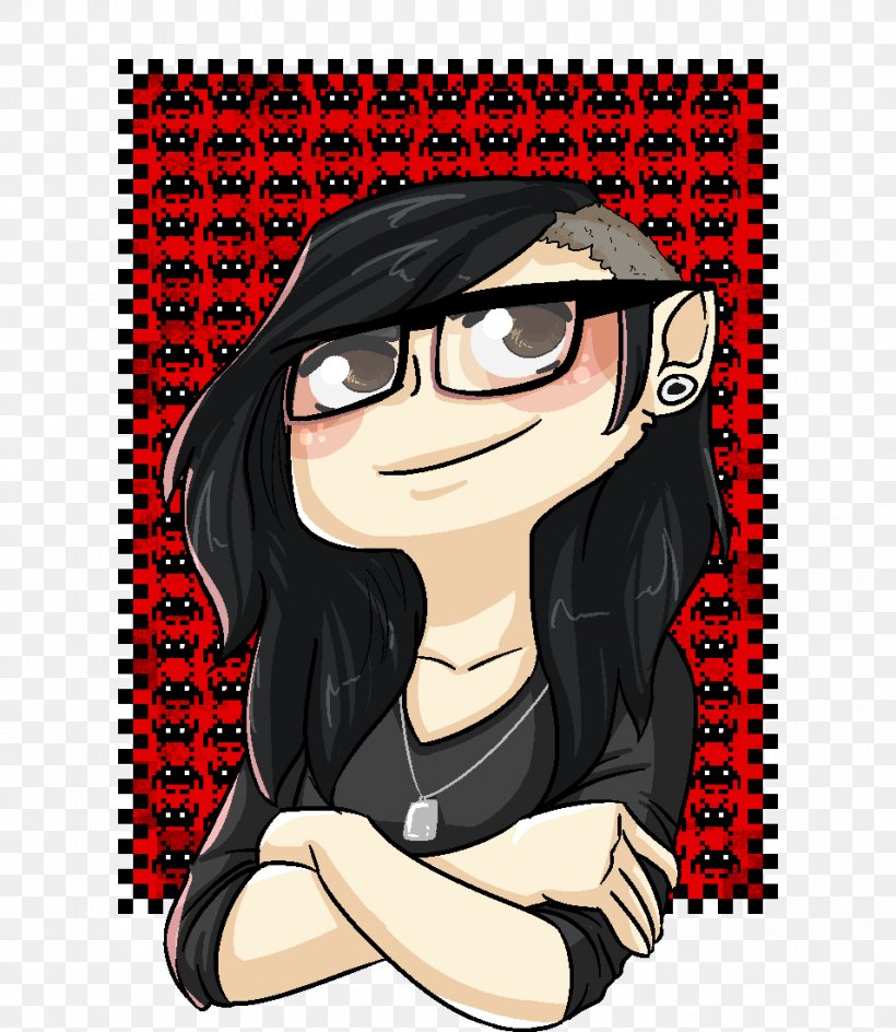 Black Hair Fiction Glasses Brown Hair, PNG, 956x1101px, Watercolor, Cartoon, Flower, Frame, Heart Download Free