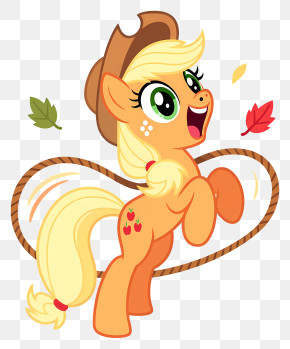 Applejack - Orange Cartoon Pony With Lasso PNG
