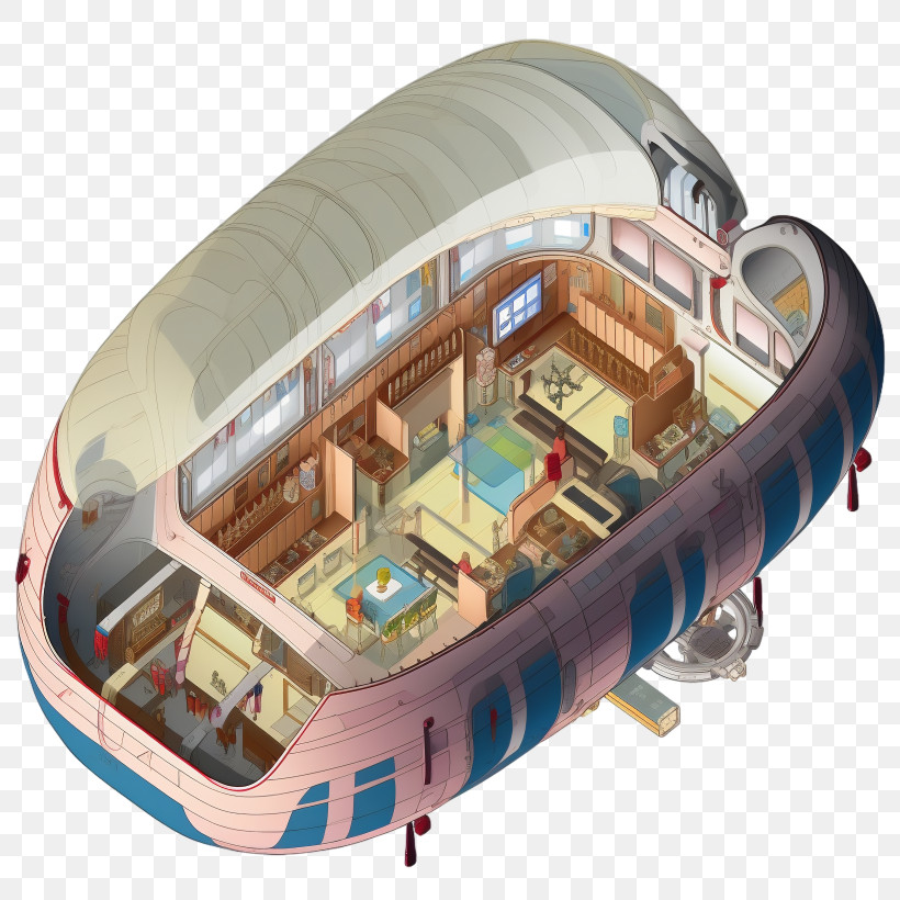 Cutaway - Luxurious Airship Interior PNG