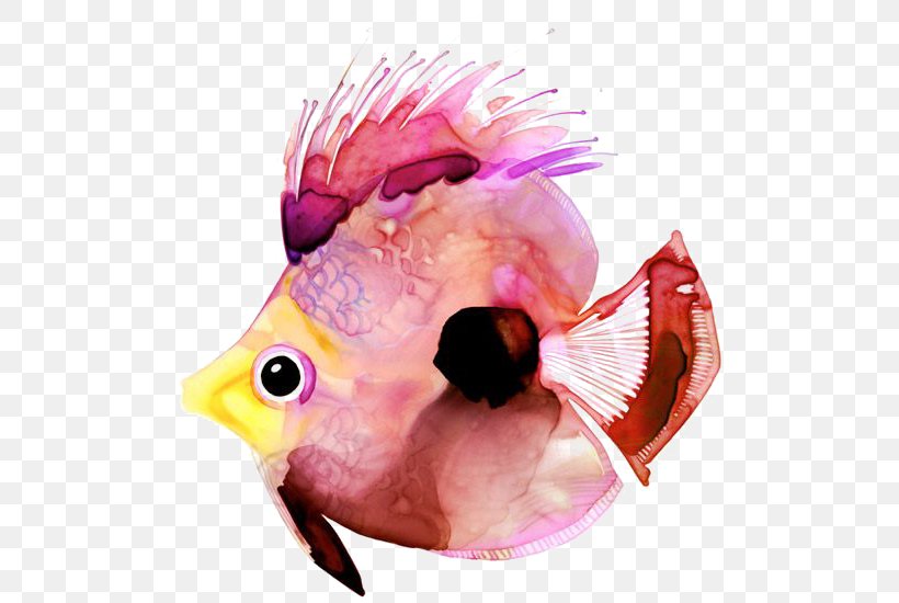 Watercolor Painting Paper Fish Art, PNG, 512x550px, Watercolor Painting, Art, Beak, Canvas, Color Download Free