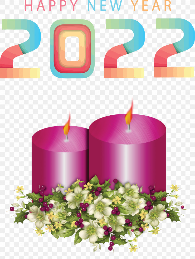 Happy 2022 New Year 2022 New Year 2022, PNG, 2253x3000px, Candle, Candle In Glass Christmas, Candlestick, Color, Flameless Candle Download Free