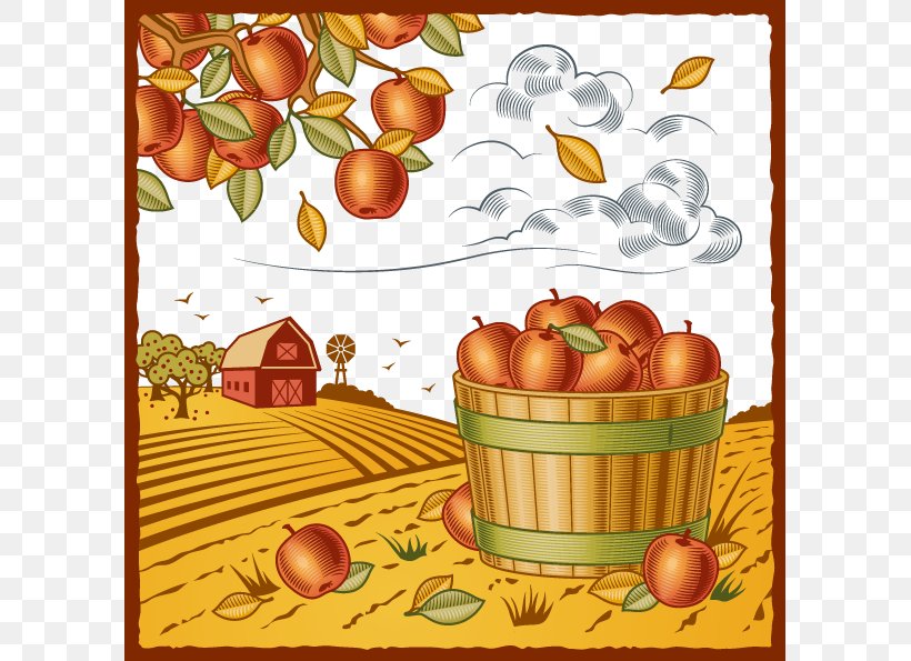 Royalty-free Farm Clip Art, PNG, 595x595px, Royaltyfree, Apple, Art, Autumn, Citrus Download Free