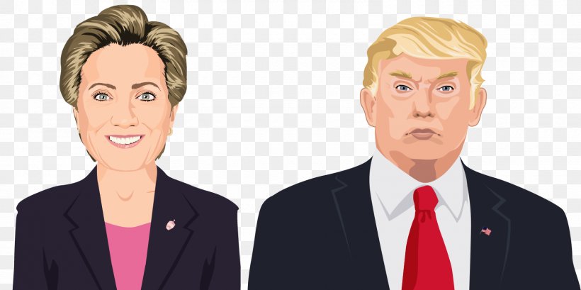 Hillary Clinton Donald Trump Trump Vs. Clinton Politician Voting, PNG, 1600x800px, Watercolor, Cartoon, Flower, Frame, Heart Download Free