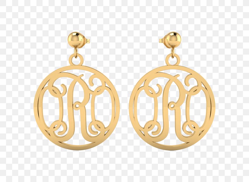 Earring Monogram Jewellery Charms & Pendants Necklace, PNG, 600x600px, Earring, Body Jewellery, Body Jewelry, Bracelet, Brass Download Free