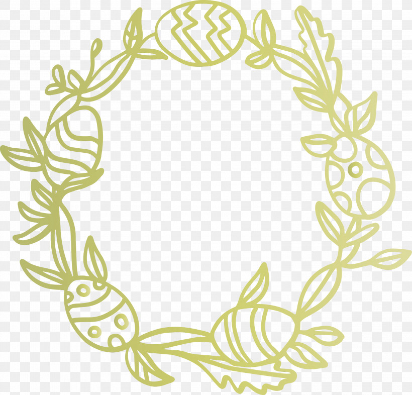 Floral Design, PNG, 2999x2878px, Easter Day Frame, Easter Egg Frame, Floral Design, Leaf, Ornament Download Free