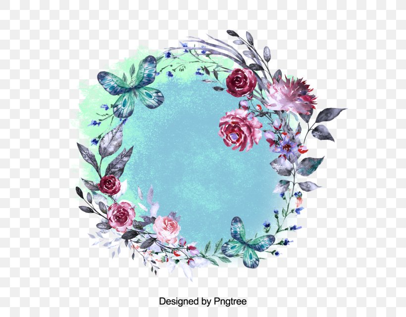 Flower Clip Art Adobe Photoshop Wreath, PNG, 640x640px, Flower, Leaf, Vecteur, Watercolor Painting, Wreath Download Free