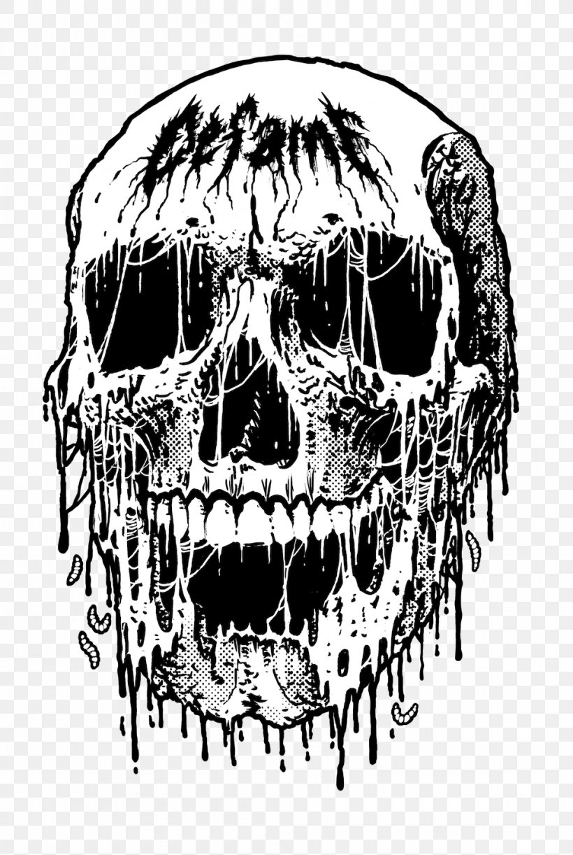 Skull Sticker Decal T-shirt Принт, PNG, 1000x1491px, Skull, Art, Black And White, Bone, Decal Download Free