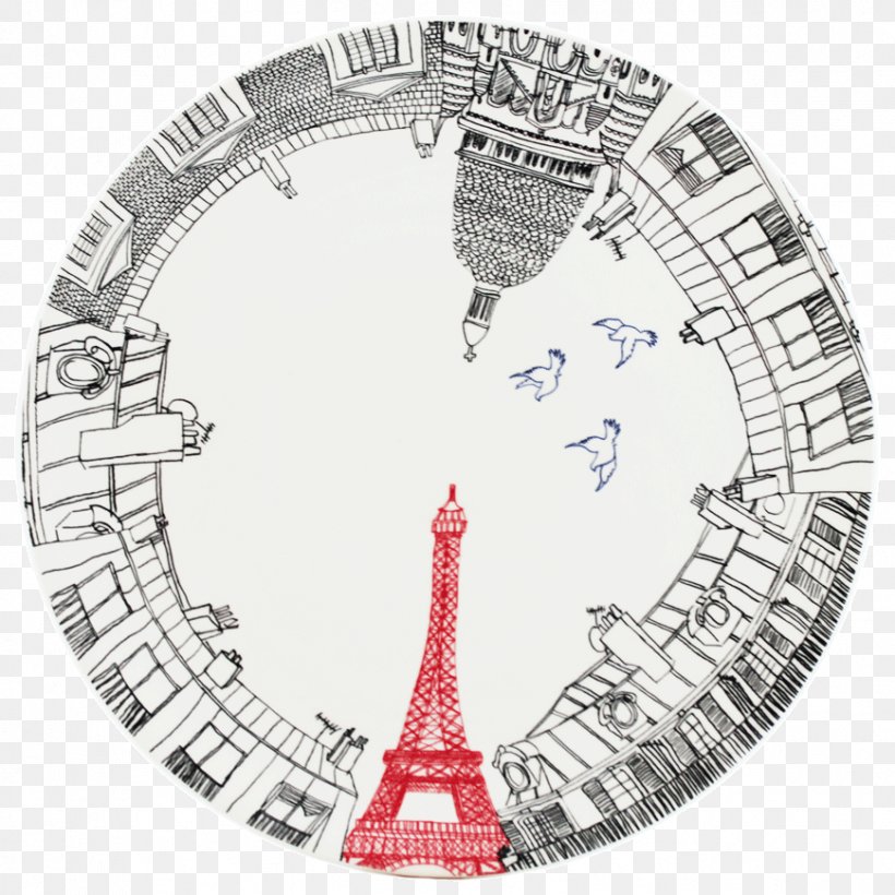 Faïencerie De Gien Arc De Triomphe Plate THAT'S PARIS!, PNG, 869x869px, Gien, Arc De Triomphe, Area, Black And White, Faience Download Free