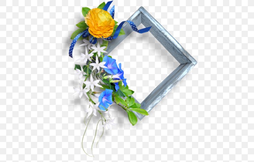 Picture Frames Desktop Wallpaper Flower, PNG, 500x525px, Picture Frames, Artificial Flower, Blue, Cut Flowers, Drawing Download Free
