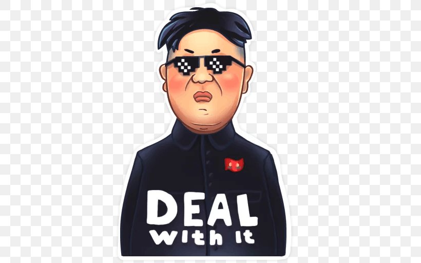 Sticker Telegram Kim Jong-un Glasses, PNG, 512x512px, Sticker, Brand, Cool, Eyewear, Facial Hair Download Free