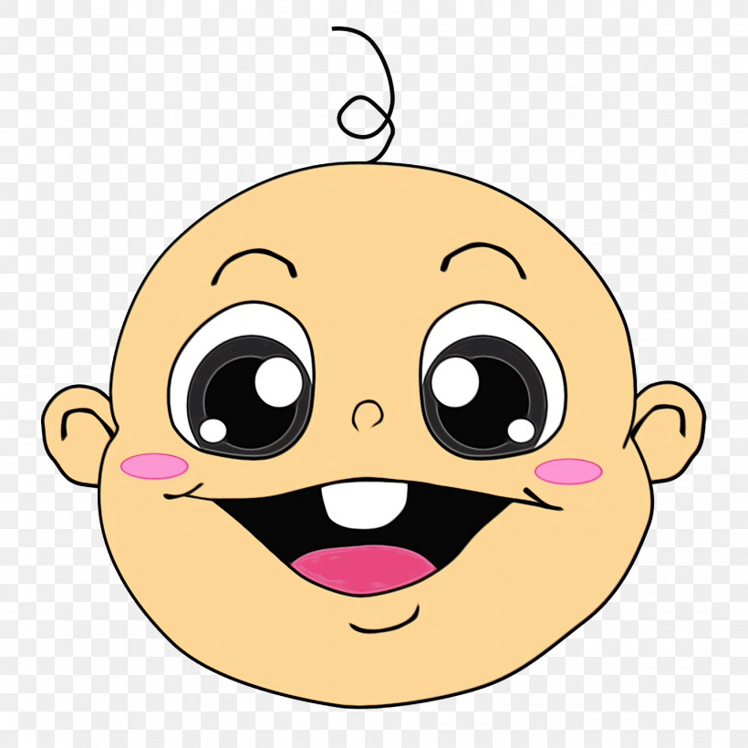 Cartoon Cuteness Smile Infant, PNG, 1440x1440px, Watercolor, Cartoon, Cuteness, Infant, Paint Download Free
