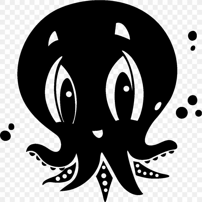 Octopus Logo Black M Clip Art, PNG, 1200x1200px, Octopus, Black, Black And White, Black M, Invertebrate Download Free