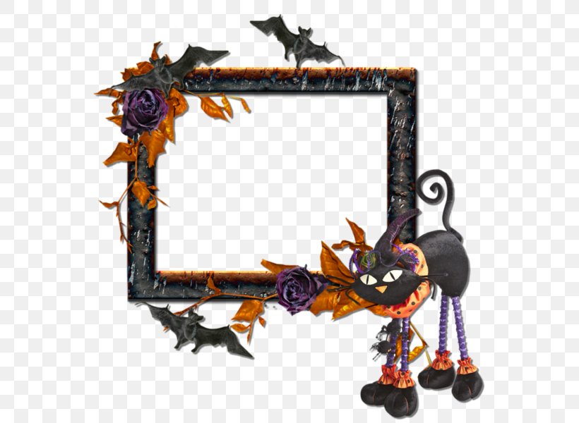 Halloween Picture Frame, PNG, 600x600px, Halloween, Black Cat, Cartoon, Information, Picture Frame Download Free