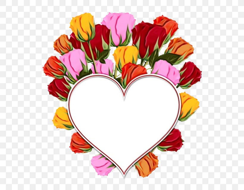 Heart Flower Cut Flowers Pink Petal, PNG, 640x640px, Watercolor, Bouquet, Cut Flowers, Flower, Heart Download Free