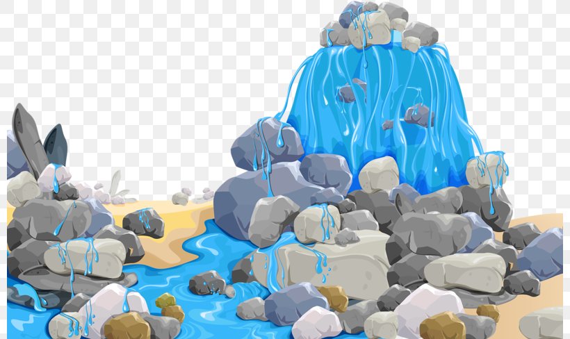 Waterfall Illustration, PNG, 800x488px, Waterfall, Animation, Blue ...