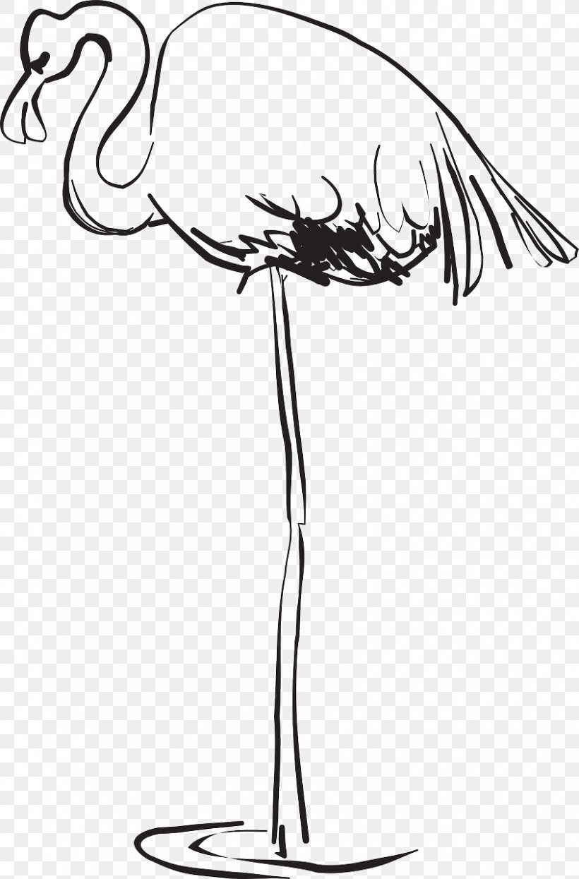 Bird Greater Flamingo Beak Clip Art, PNG, 843x1280px, Bird, American Flamingo, Artwork, Beak, Black And White Download Free