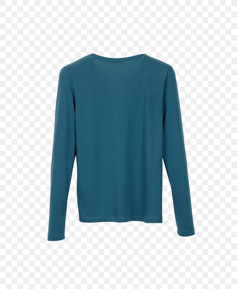 Long-sleeved T-shirt Long-sleeved T-shirt Shoulder Sweater, PNG, 748x998px, Sleeve, Aqua, Blue, Cobalt Blue, Electric Blue Download Free