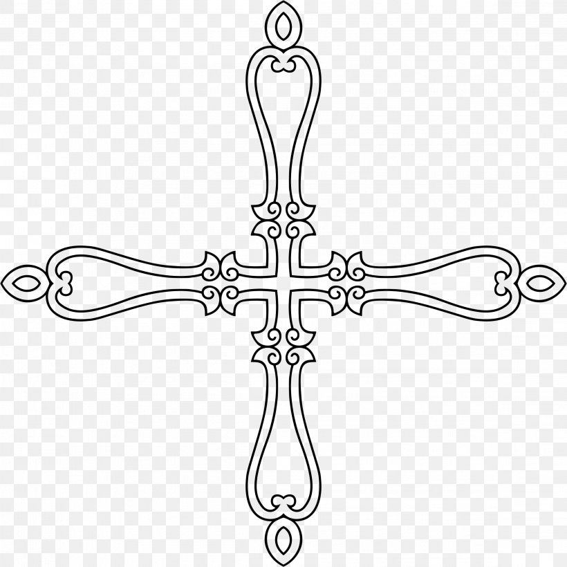 Drawing Clip Art, PNG, 2318x2318px, Drawing, Black And White, Body Jewelry, Cross, Illustrator Download Free