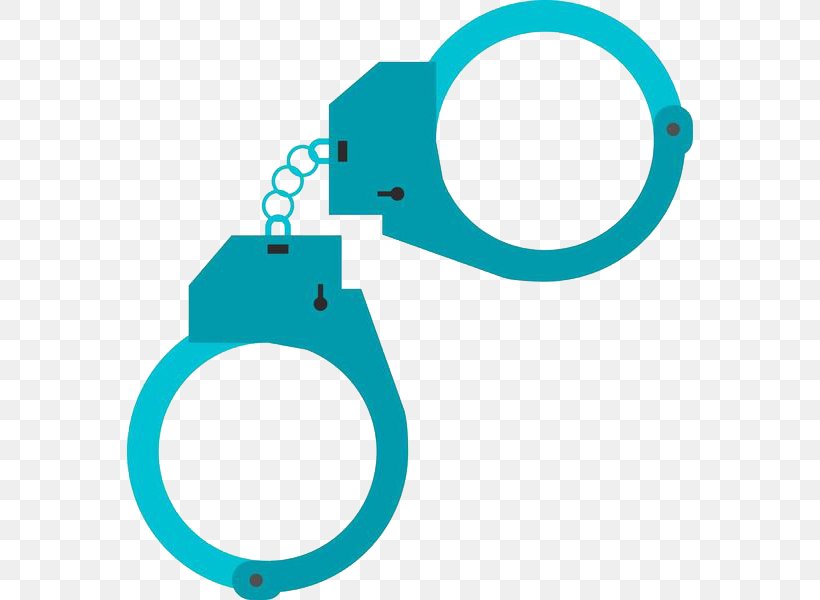 Handcuffs Prison Police Illustration, PNG, 566x600px, Handcuffs, Aqua, Area, Blue, Brand Download Free