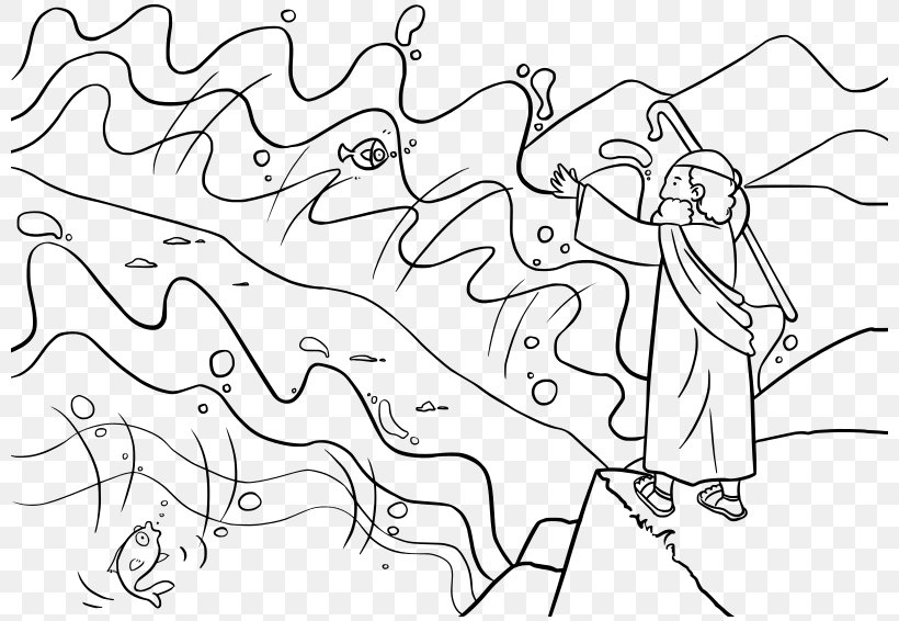 Download Crossing The Red Sea Book Of Exodus Bible Coloring Book Png 800x566px Crossing The Red Sea