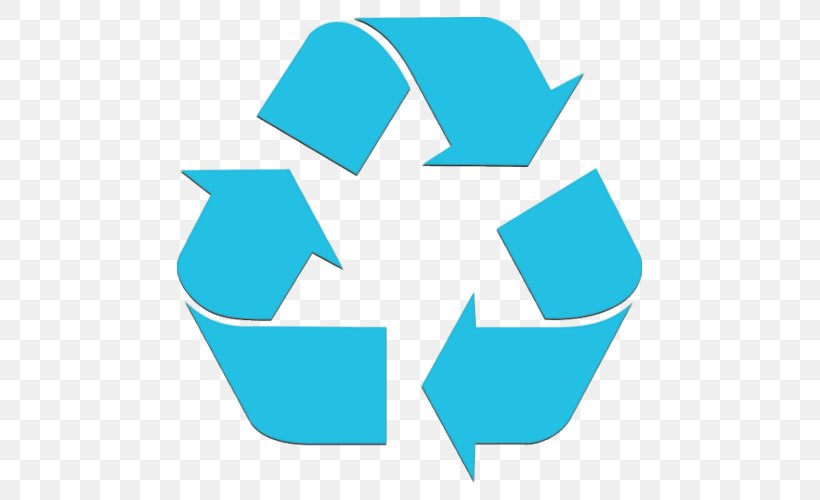 Recycling Symbol Paper Recycling Bin Plastic, PNG, 500x500px, Recycling Symbol, Aqua, Area, Decal, Logo Download Free