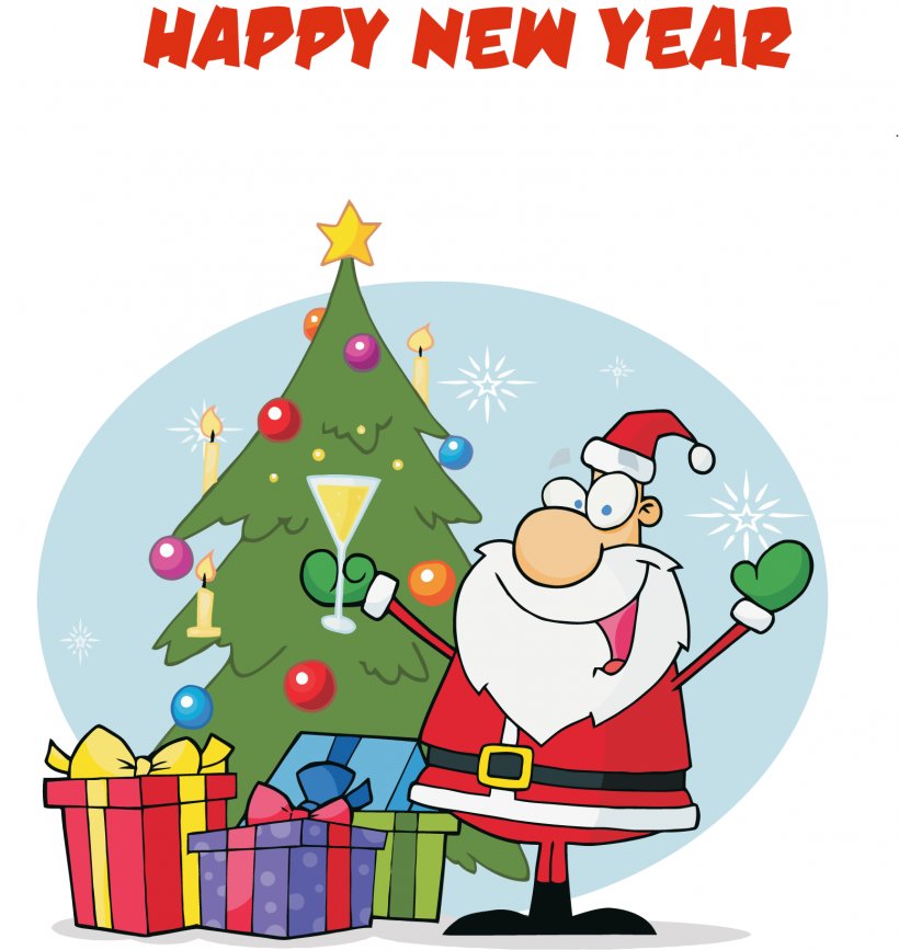 Santa Claus Christmas Tree Cartoon Clip Art, PNG, 1554x1644px, Santa Claus, Area, Cartoon, Christmas, Christmas Decoration Download Free
