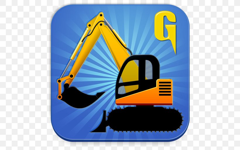 Heavy Excavator Simulator 3D Mad Planets, PNG, 512x512px, Game, Android, Area, Blue, Brand Download Free