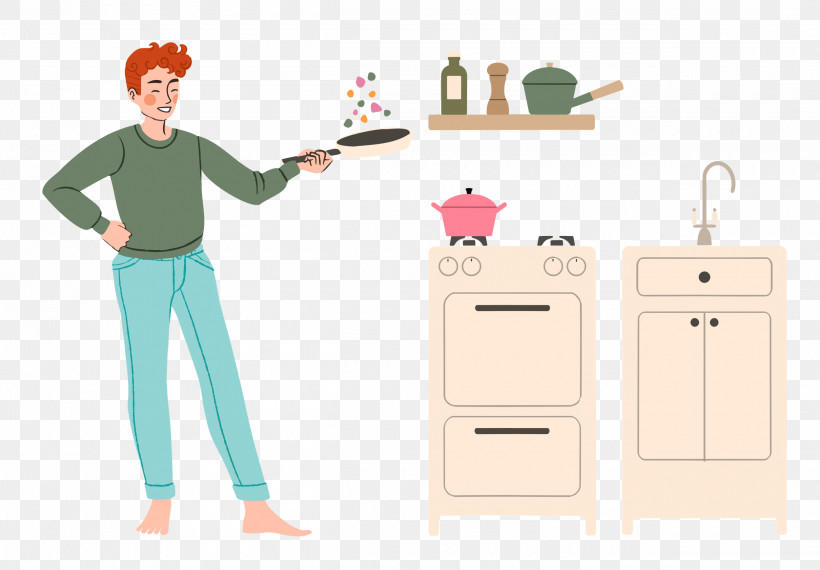 Cooking Kitchen, PNG, 2500x1739px, Cooking, Behavior, Cartoon, Furniture, Human Download Free